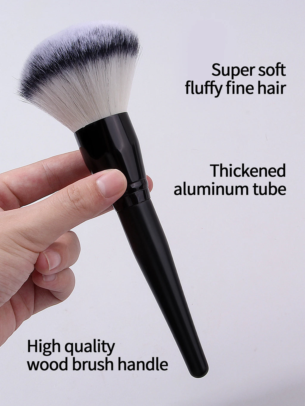 Nixie Soft Fluffy Powder & Blush Brush – Wood Handle Makeup Brush Nixie