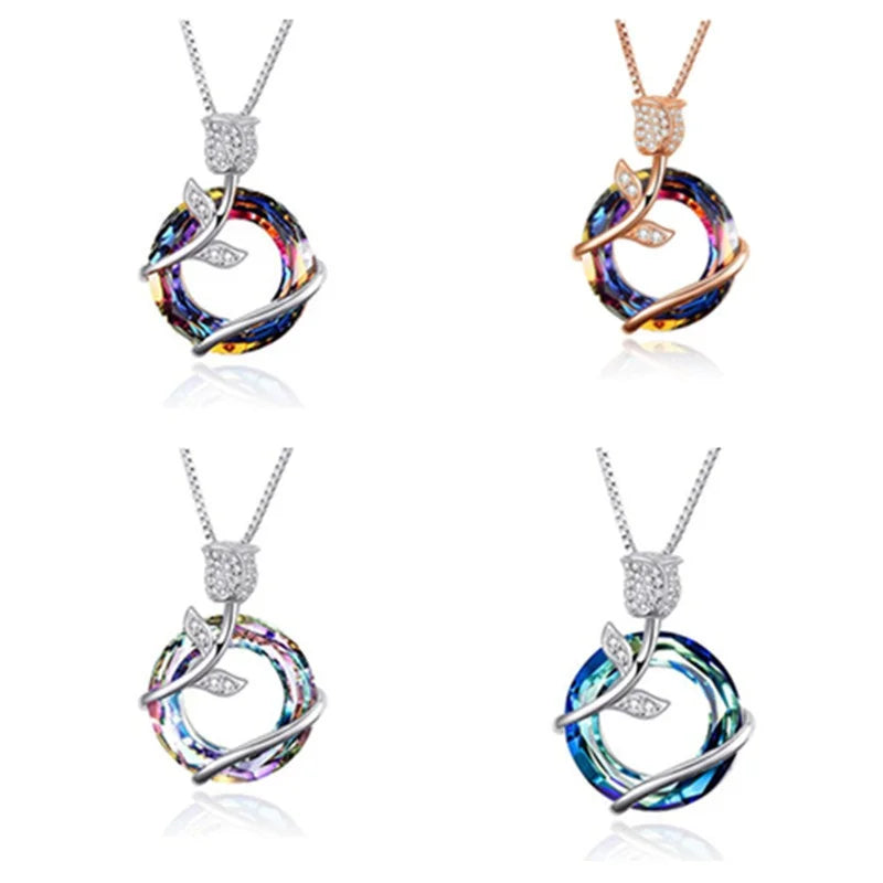 Rose Flower Pendant Necklace | 925 Silver-Plated, 5 Styles Pendant Necklace Nixie