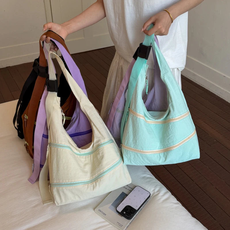 Minimalist Nylon Crossbody Bag Wide Strap – Nixie Sling Bag Crossbody Shoulder Bag Nixie