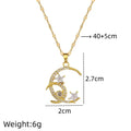 Star Moon Pendant Necklace | Gold Stainless Steel Choker Women Pendant Necklace Nixie XL2606-781