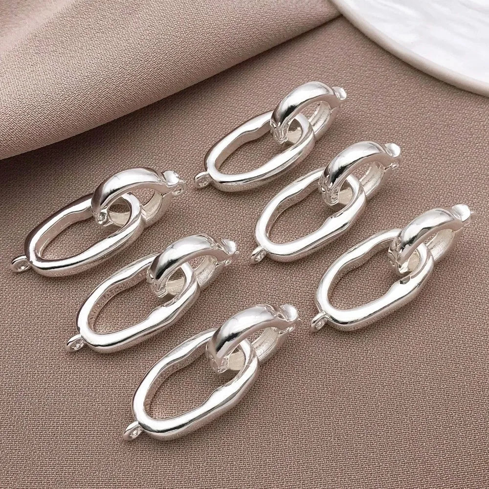 3pcs Gold & Silver Plated Copper Oval Jewelry Connector Clasps Jewelry Clasp Findings Nixie
