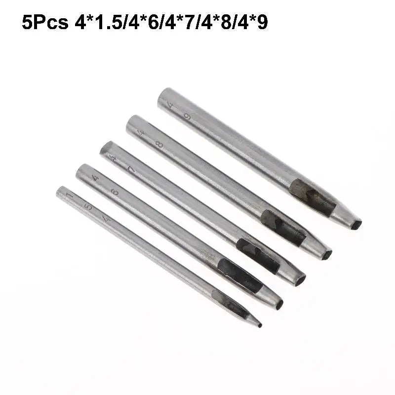 Oval Leather Hole Punch Set – 3 or 5 Pcs Steel DIY Craft Tool