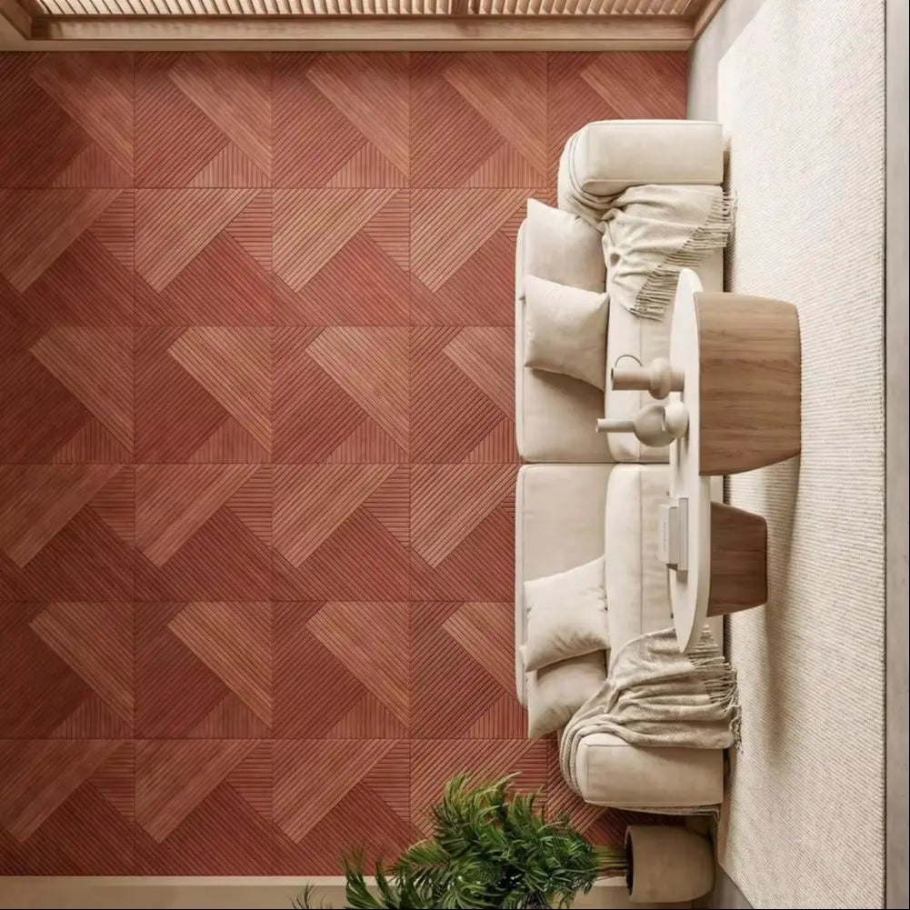 Wood Grain Acoustic Panels 23.6" – Flame-Retardant Sound Wall Tiles