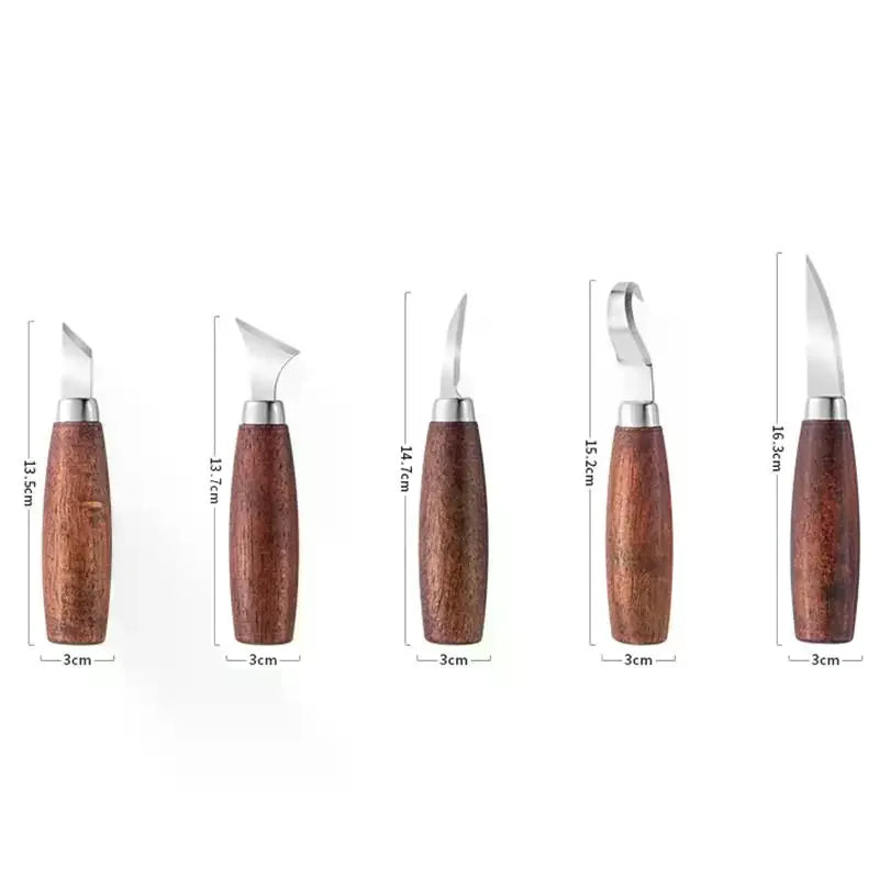 5-Piece Wood Carving Chisel Set – DIY Whittling Knife Kit