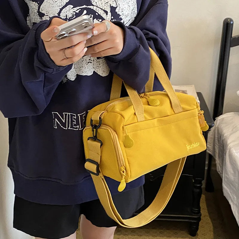 Japanese Minimalist Large Canvas Shoulder Tote Bag | Unisex Canvas Shoulder Tote Nixie