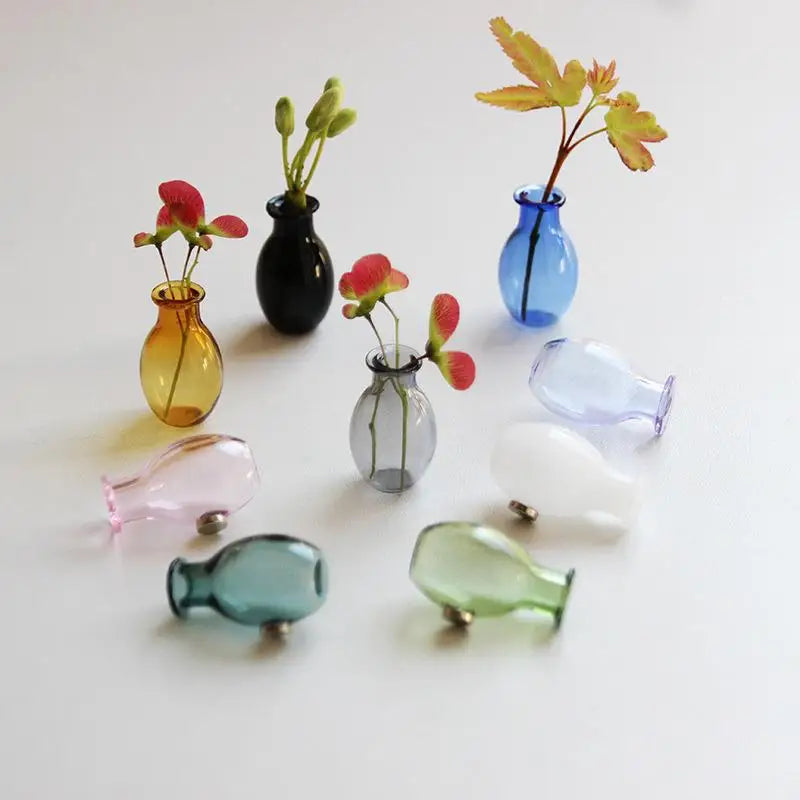 Mini Glass Vase Fridge Magnet – 3D Micro Landscape Flower Pot Decorative Fridge Magnet Nixie