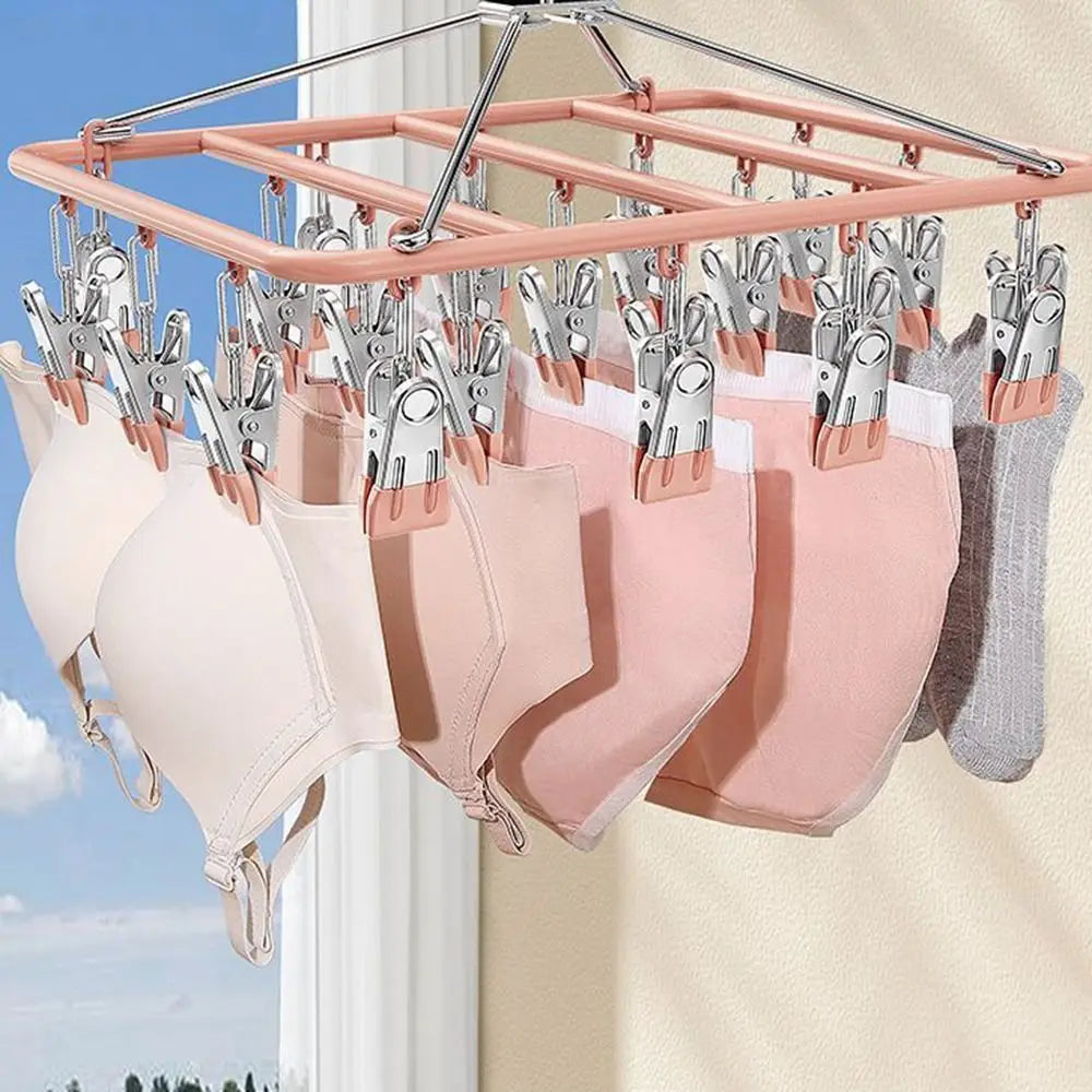 Stainless Steel Clothes Drying Rack 18/24 Non-Slip Clips