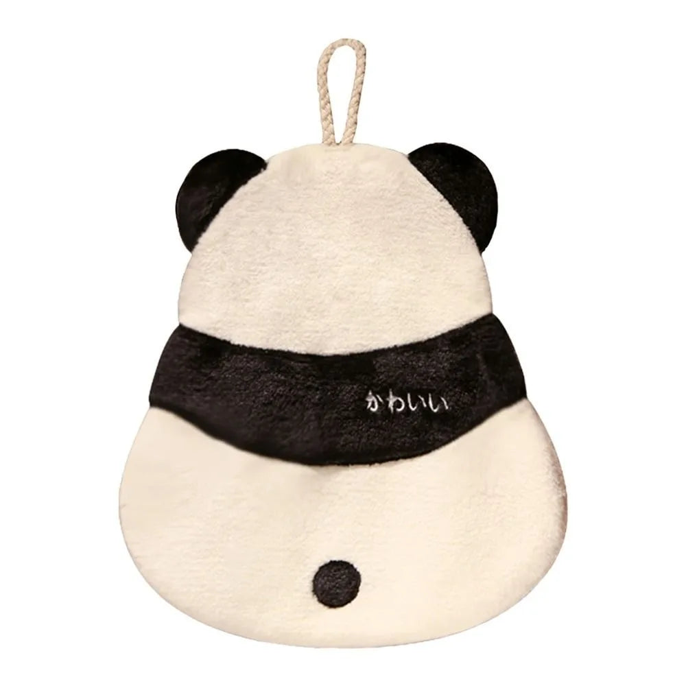 Cartoon Coral Fleece Hand Towel – Panda & Bee, Absorbent Decorative Hand Towel Nixie 2