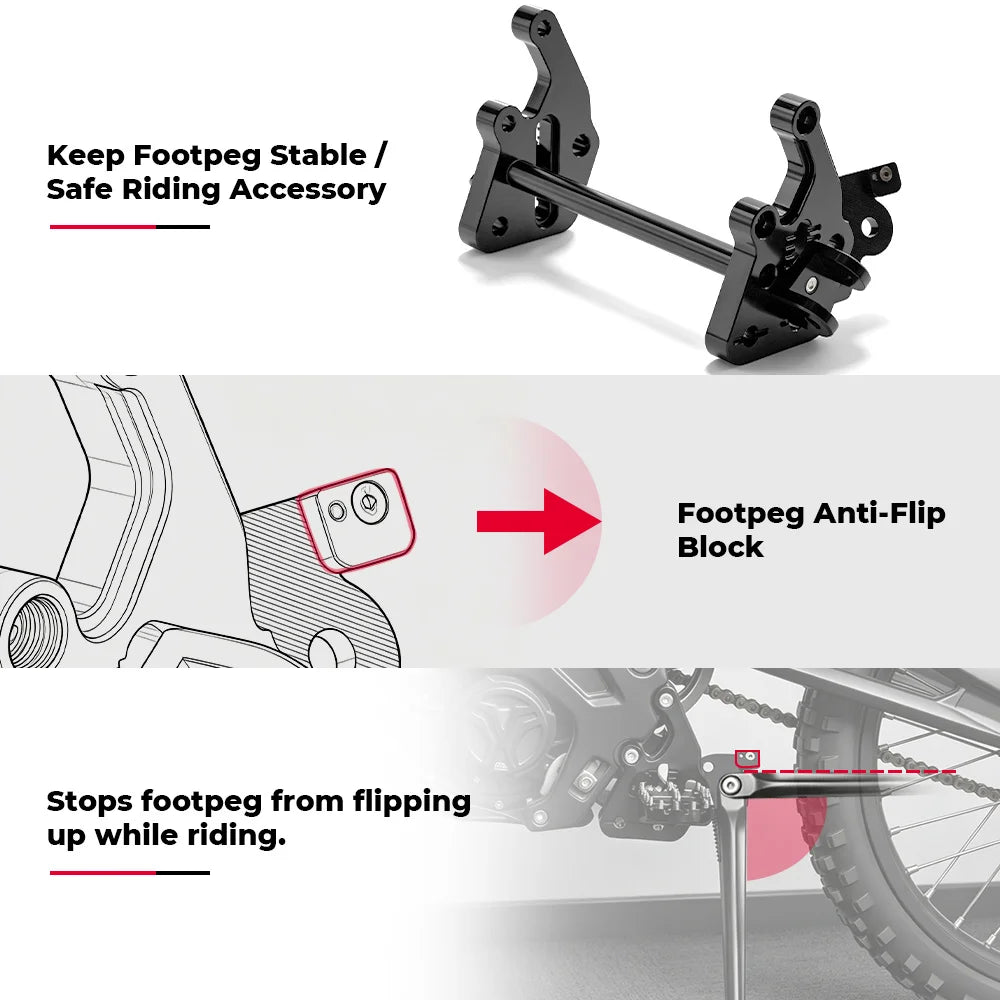 CNC Aluminum Footpeg Brake Bracket for Surron Light Bee & Segway Motorcycle Foot Peg Bracket Nixie