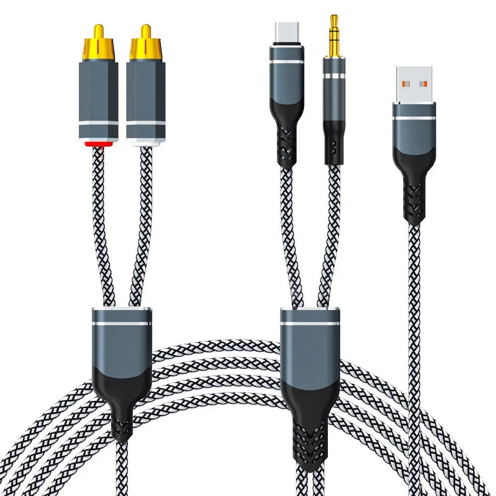 Nixie 1-to-2 Dual RCA Audio Cable – AUX & USB Compatible RCA Audio Cable Nixie