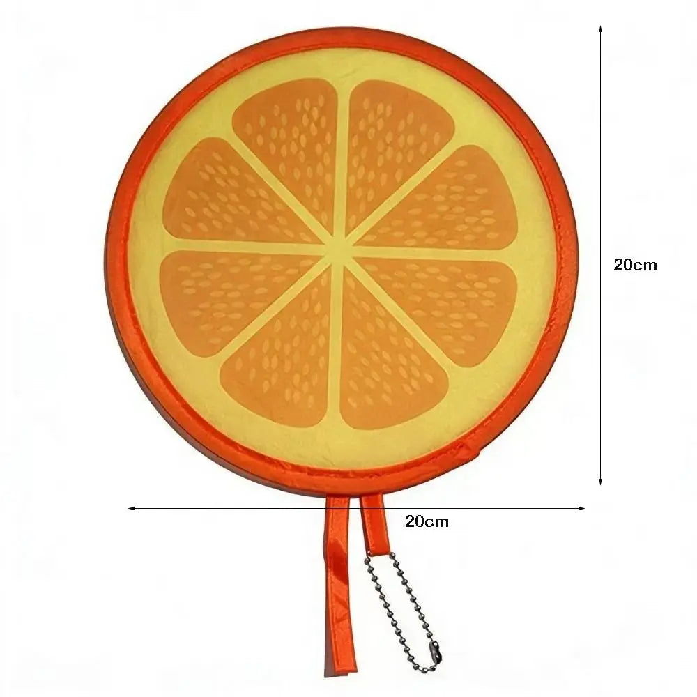 Round Foldable Hand Fan – Cute Fruit Cartoon Portable Design