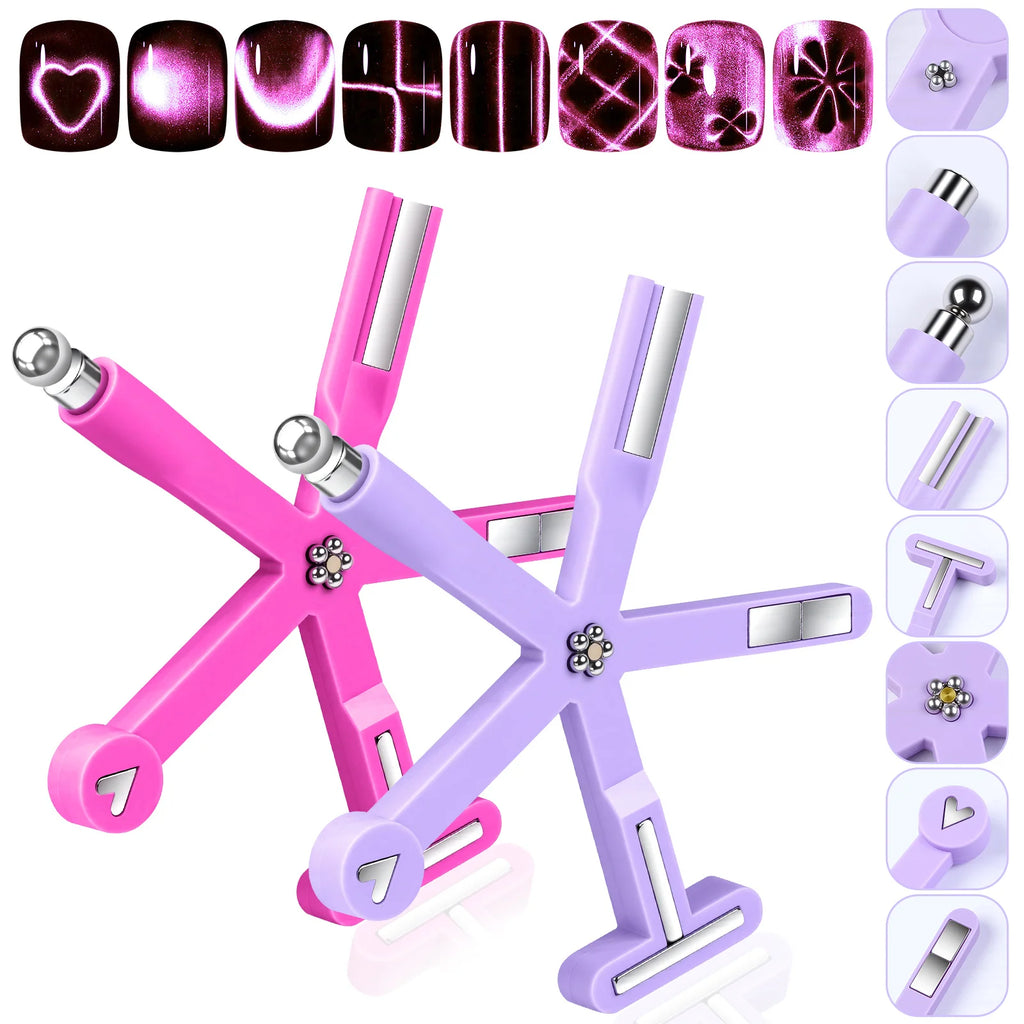 8-in-1 Nail Art Magnet Cat Eye Glass Bead Gel Polish Stick Nail Art Magnet Nixie