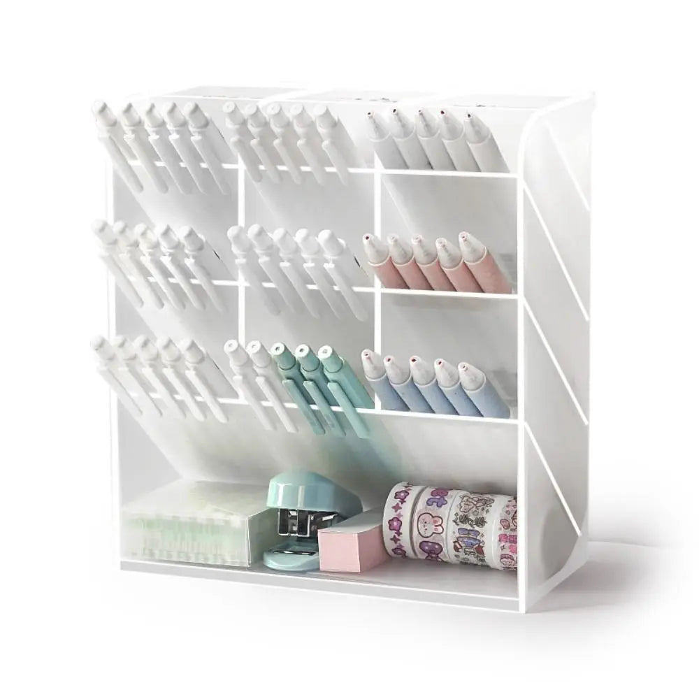 Oblique Pen Holder Desktop Organizer – Multi-Compartment Desktop Pen Organizer Nixie