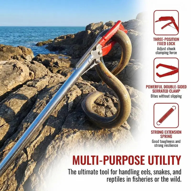 1.5M Foldable Snake & Eel Catcher Tong – Steel Grabber Tool Reptile Grabber Tong Nixie Default Title