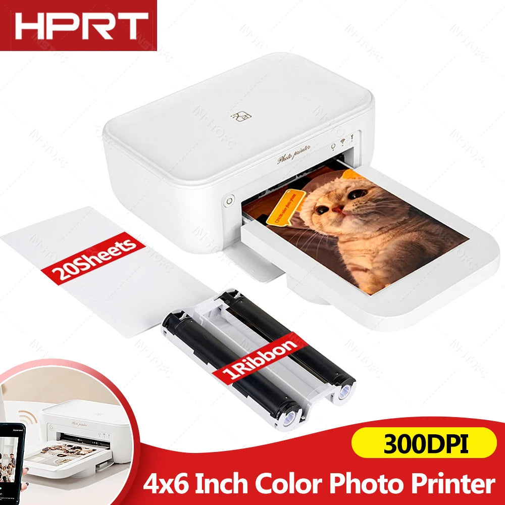 HPRT CP4100 Wireless 4x6 Photo Printer | Sublimation 300dpi Photo Printer Nixie