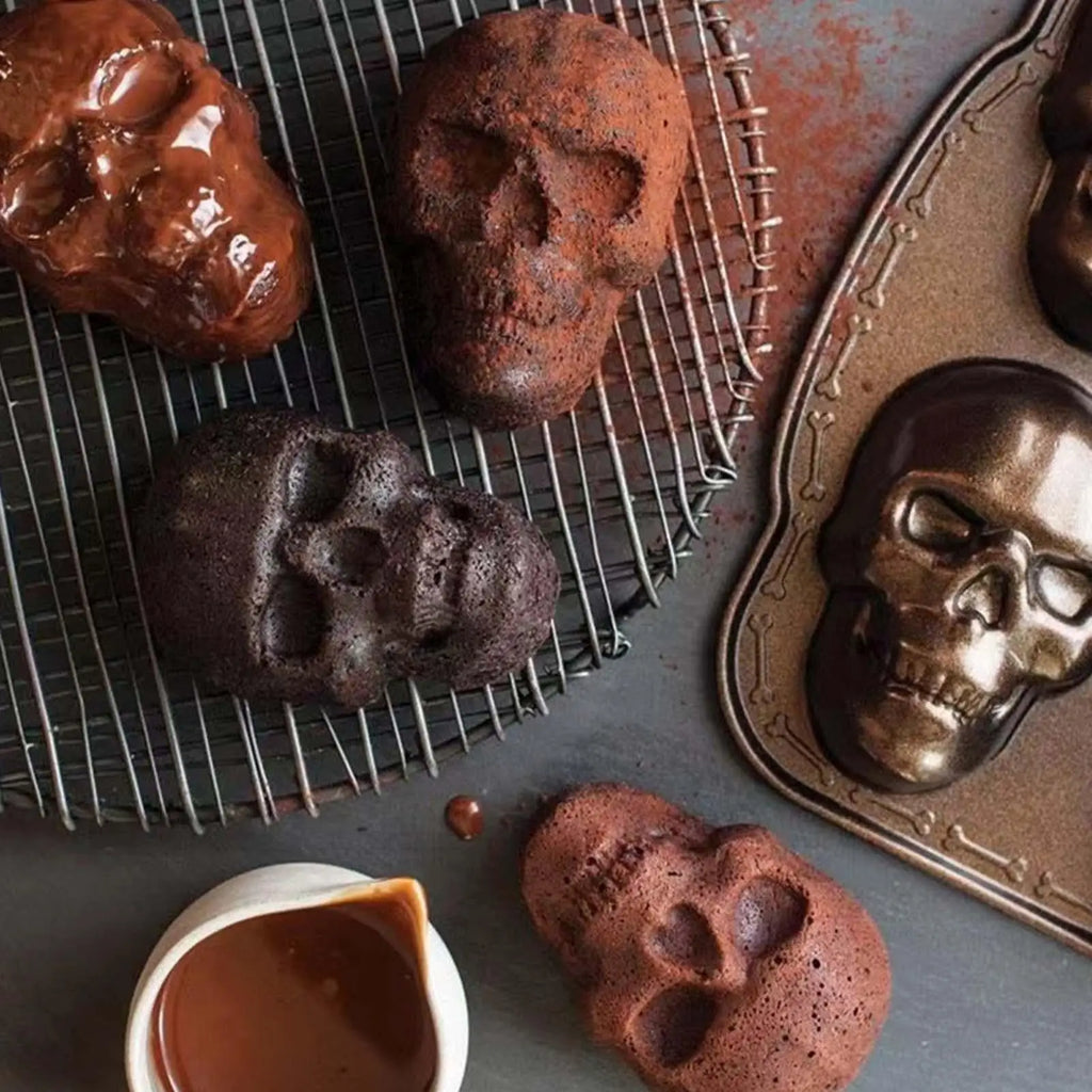 3D Skull Baking Mold – Halloween Cake, Cookie & Candy Mold