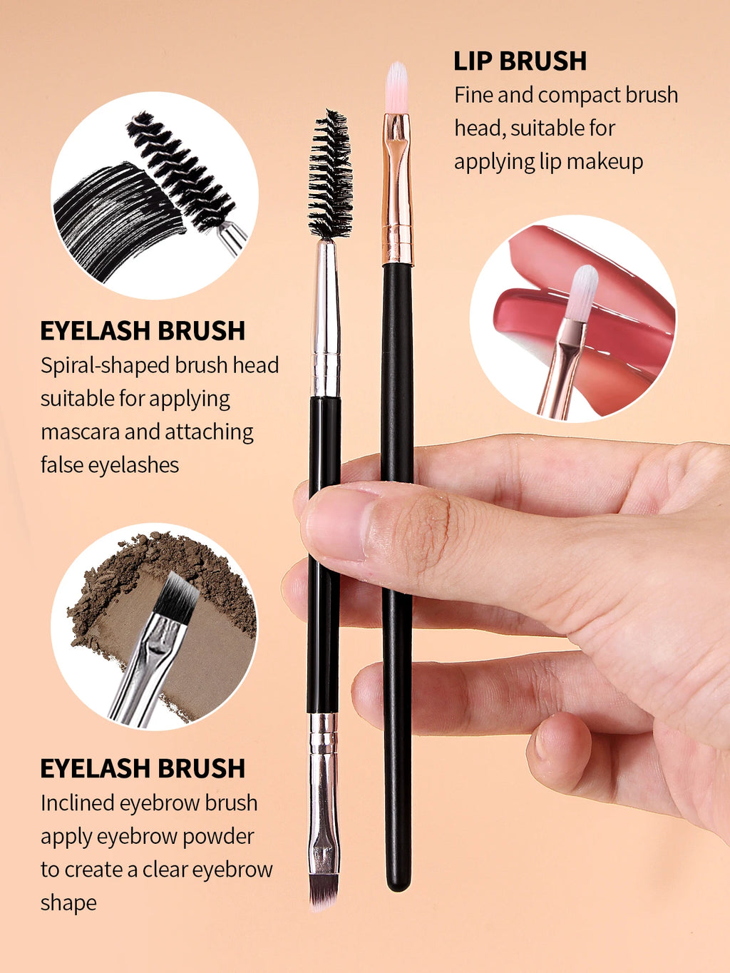 4-Piece Professional Eye Makeup Brush Set – Eyeshadow & Contour Makeup Brush Set Nixie