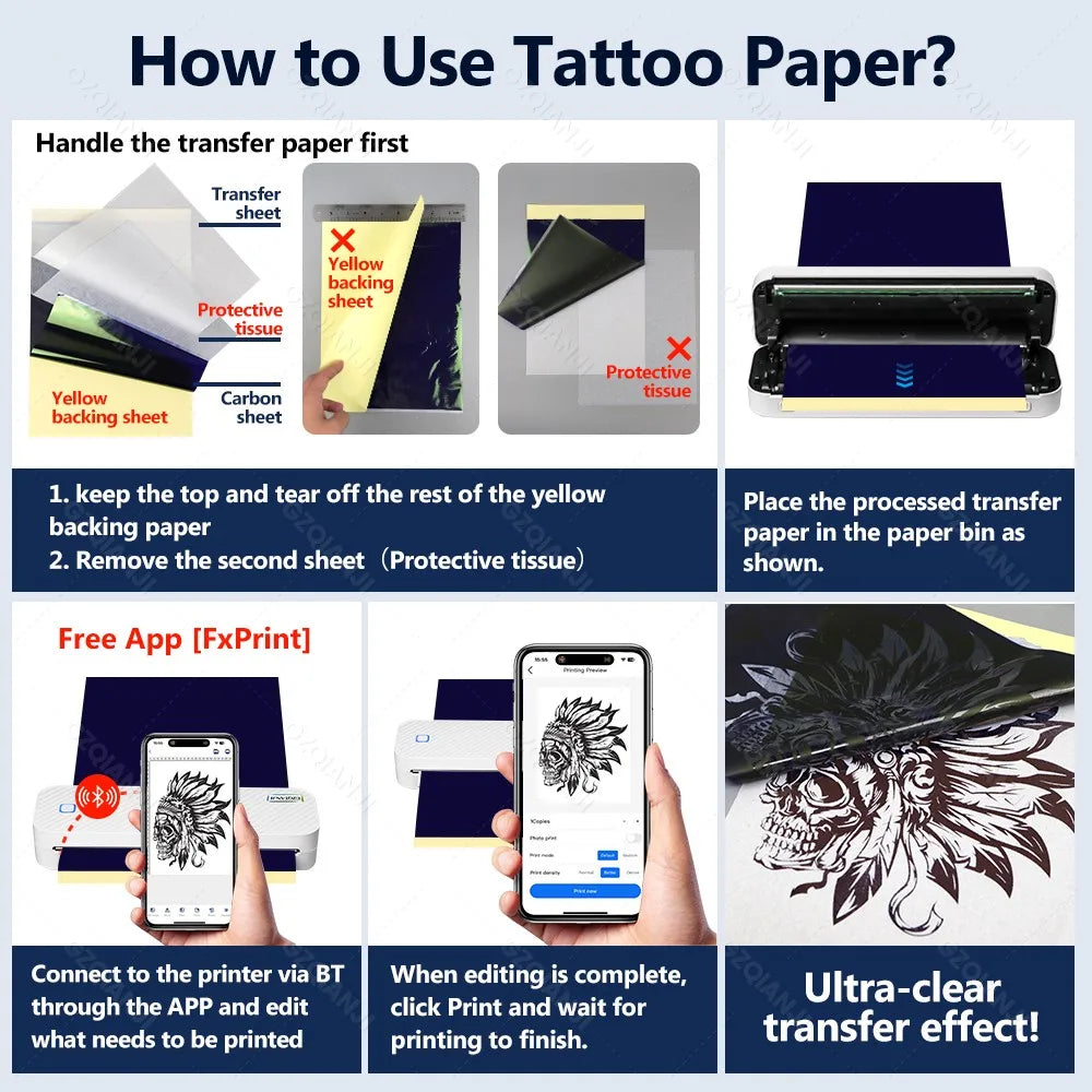 INSTOFC Portable A4 Bluetooth Thermal Printer – Inkless PDF Print