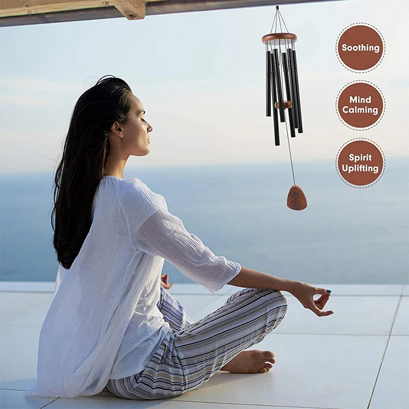 Retro Wood & Aluminum 6-Tube Wind Chime – Garden & Balcony Wind Chime Nixie
