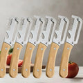 Stainless Steel Fruit & Vegetable Peeler Set – Wood Handle Vegetable Peeler Set Nixie 6pcs