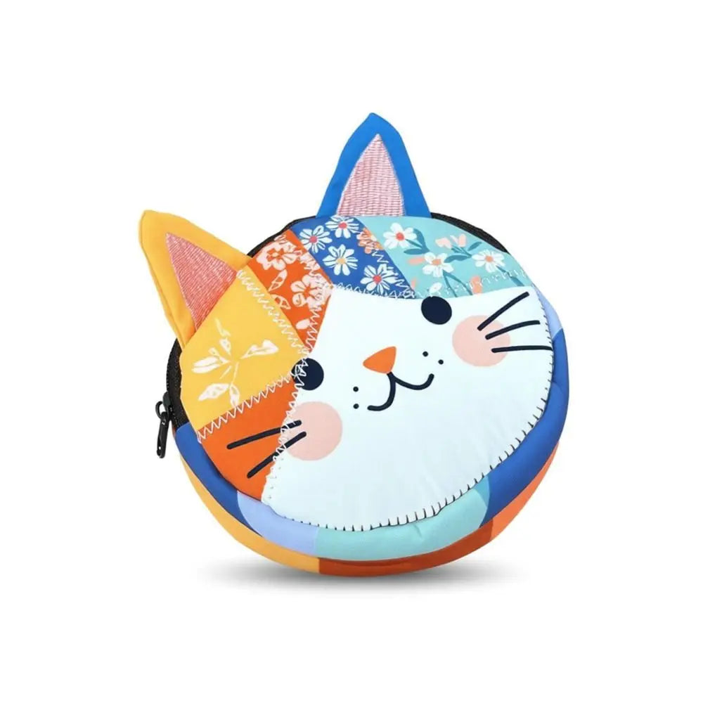 Large Capacity Cat Patchwork Pencil Case – Cute Stationery Bag