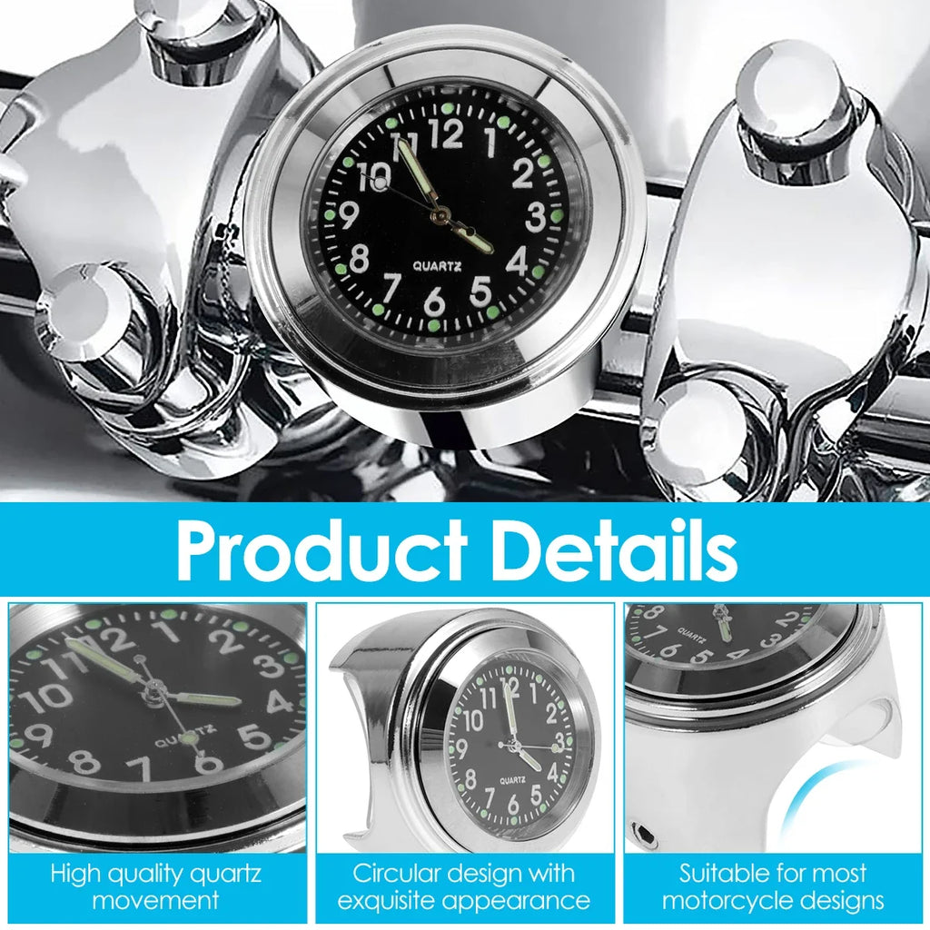 Motorcycle Handlebar Clock – Waterproof Night Luminous Watch