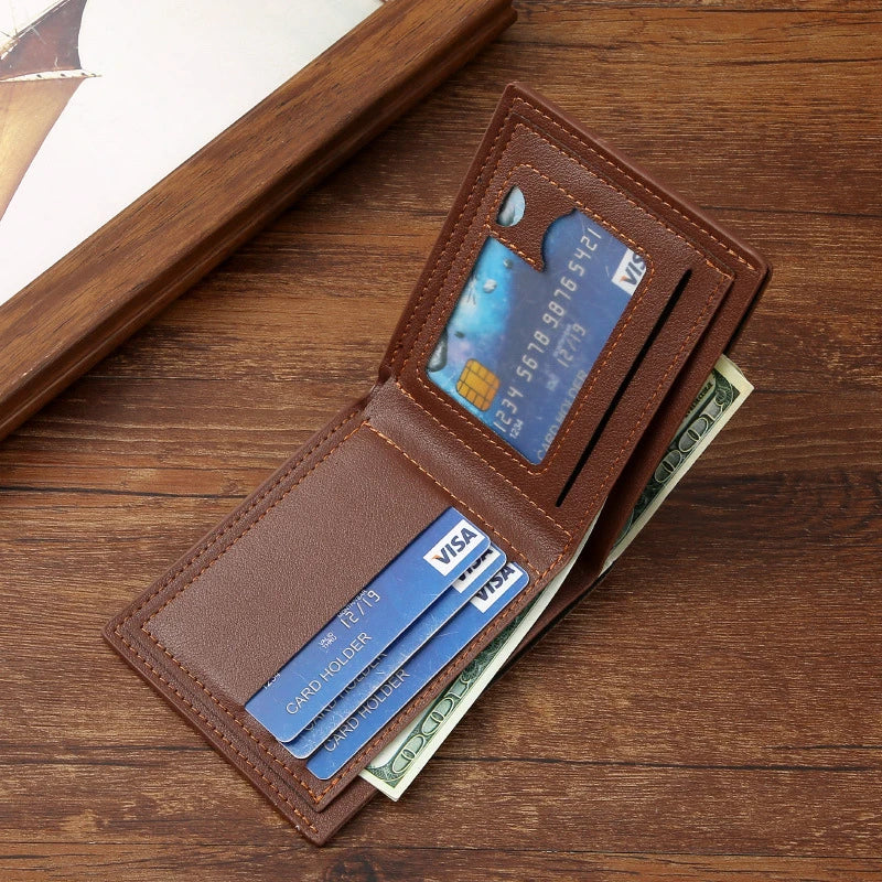 Men's Slim Frosted PU Leather Wallet – Multi-Slot Card Holder Men's Leather Wallet Nixie