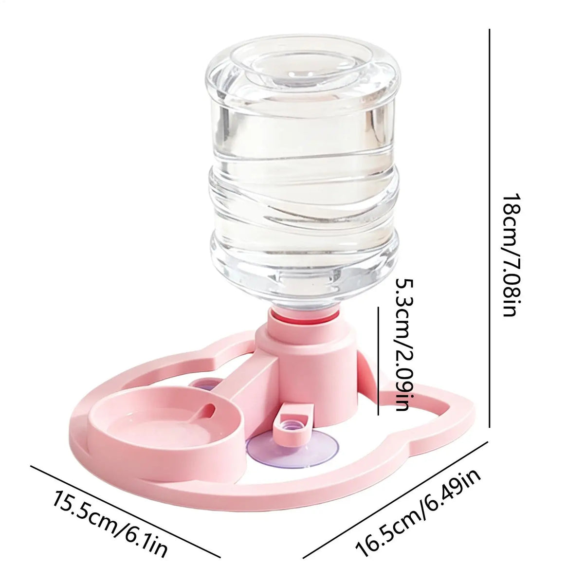 Gravity Cat Water Dispenser 630ml Bottle & Suction Cup Bowl Pet Water Dispenser Nixie