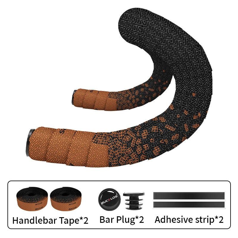 BUCKLOS Road Bike Handlebar Tape – Anti-Slip PU+EVA Bar Tape Bicycle Handlebar Tape Nixie ORANGE