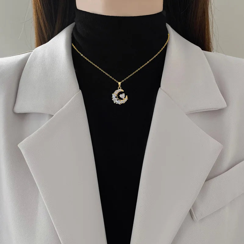 Women's Gold Heart Pendant Necklace – Copper & Stainless Steel Pendant Necklace Nixie