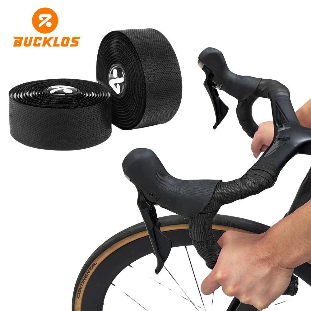 BUCKLOS Road Bike Handlebar Tape Non-Slip Ultralight PU+EVA Bicycle Handlebar Tape Nixie BLACK