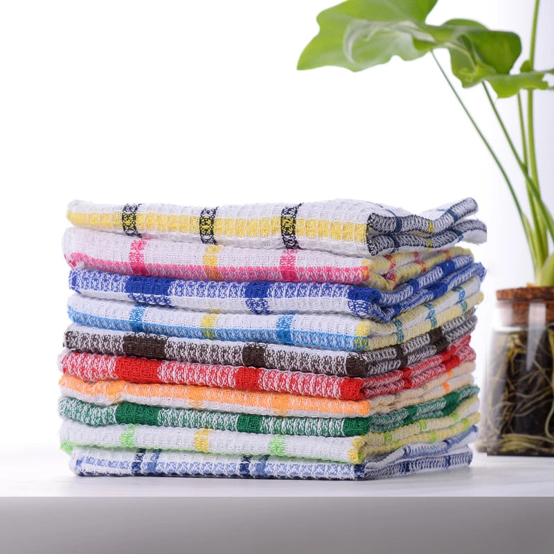 Plaid Kitchen Towels – Absorbent Double-Sided Dish Cloths