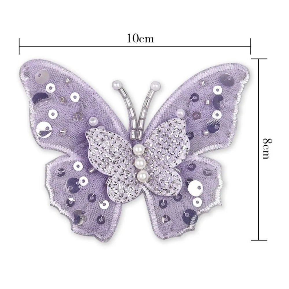 Sequin Butterfly Applique Gold DIY Clothes Embellishment Patch