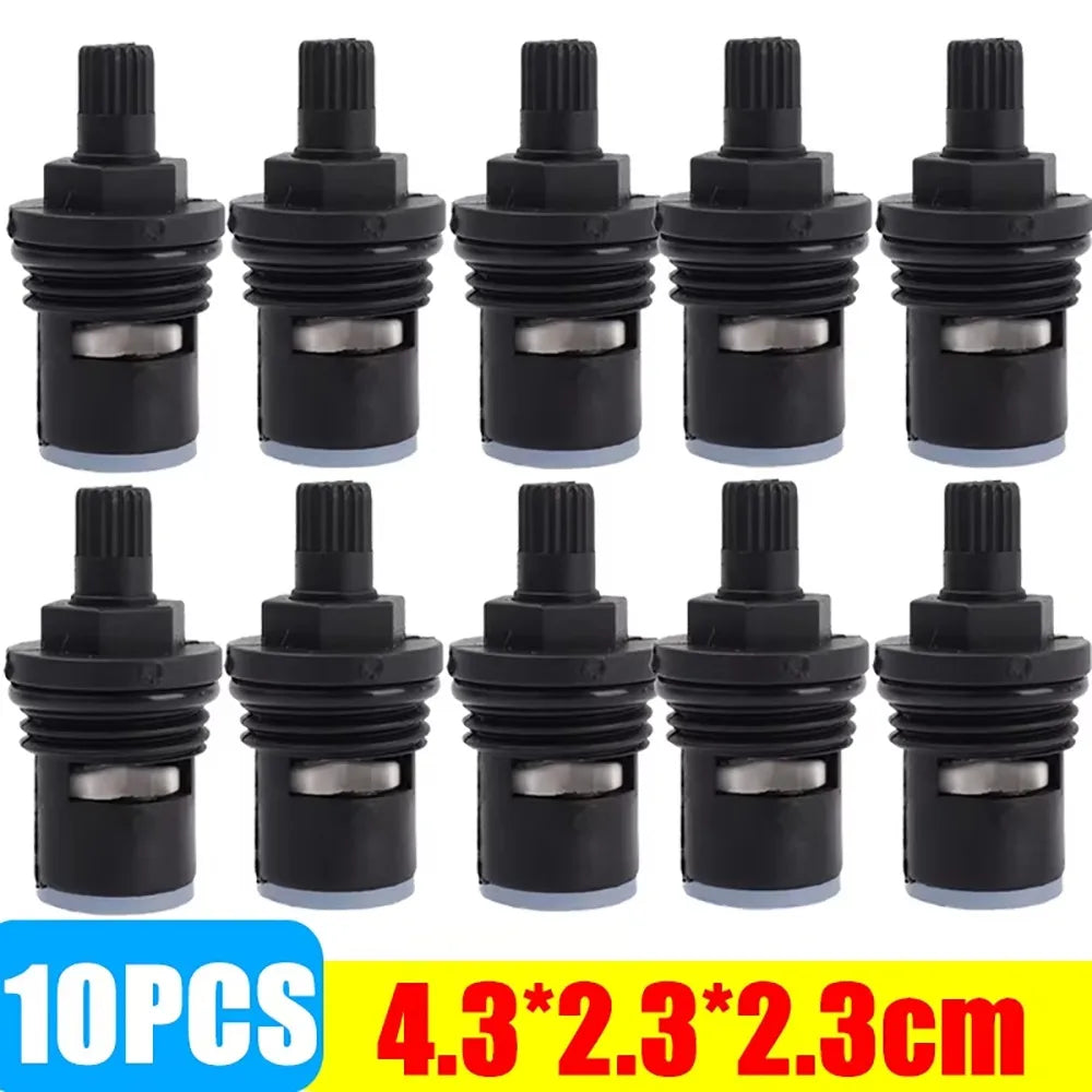 10Pcs Plastic Faucet Valve Cartridge 1/2" Thread Tap Core Replacement Faucet Valve Cartridge Nixie black