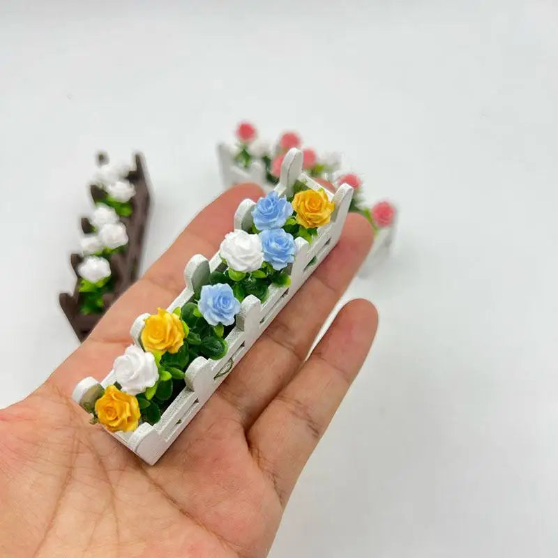 1:12 Dollhouse Miniature Potted Rose Flower Ornament Dollhouse Miniature Decor Nixie