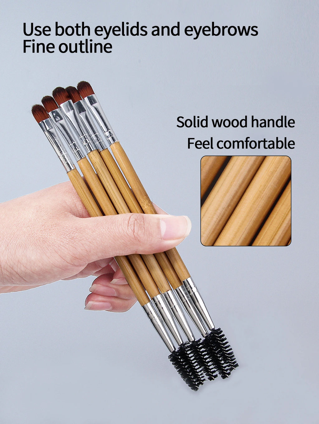 12PCS Double-Ended Eye Makeup Brush Set – Bamboo Handle Eye Makeup Brush Set Nixie