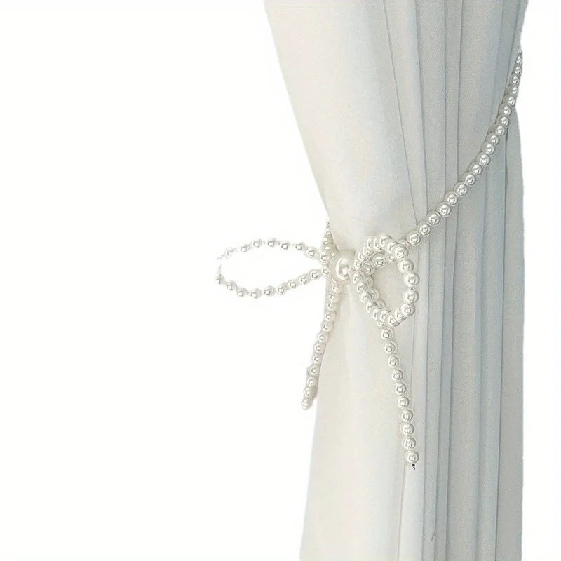 2pcs Magnetic Pearl Bowknot Curtain Tiebacks | Decorative Holdbacks Curtain Tiebacks Nixie