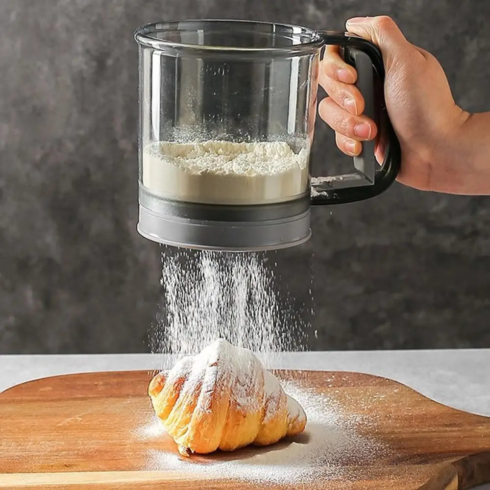 Semi-Automatic Handheld Flour Sifter – Double Layer 40 Mesh Flour Sifter Nixie
