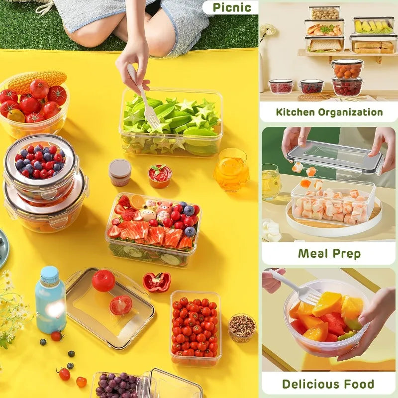 8-Piece Airtight Food Storage Containers – Fridge Organizer Set Food Storage Containers Nixie