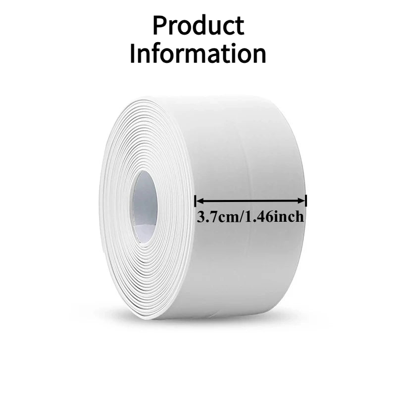 3.2M Waterproof Bath Caulk Tape Self-Adhesive PVC Sealing Strip