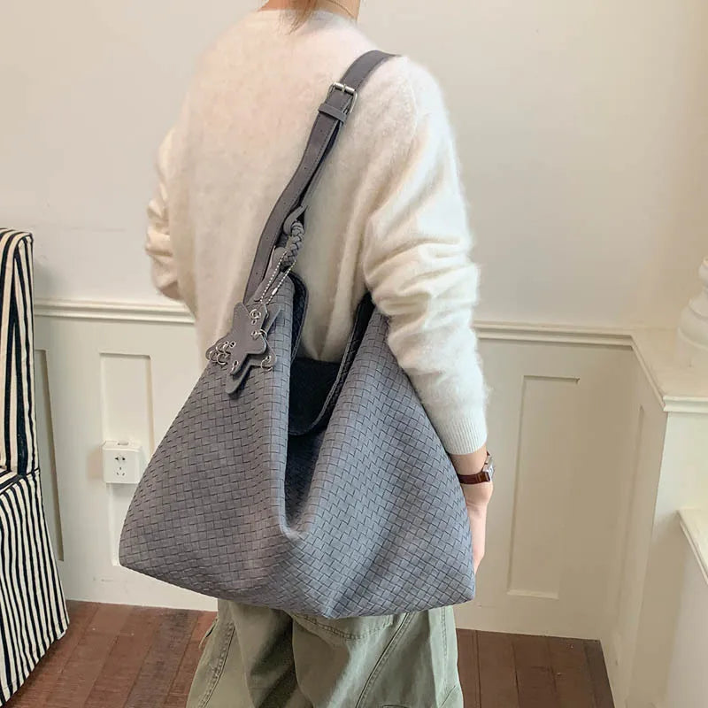 Nixie Handmade Woven Large Capacity Tote Bag for Women Women's Tote Bag Nixie Gray