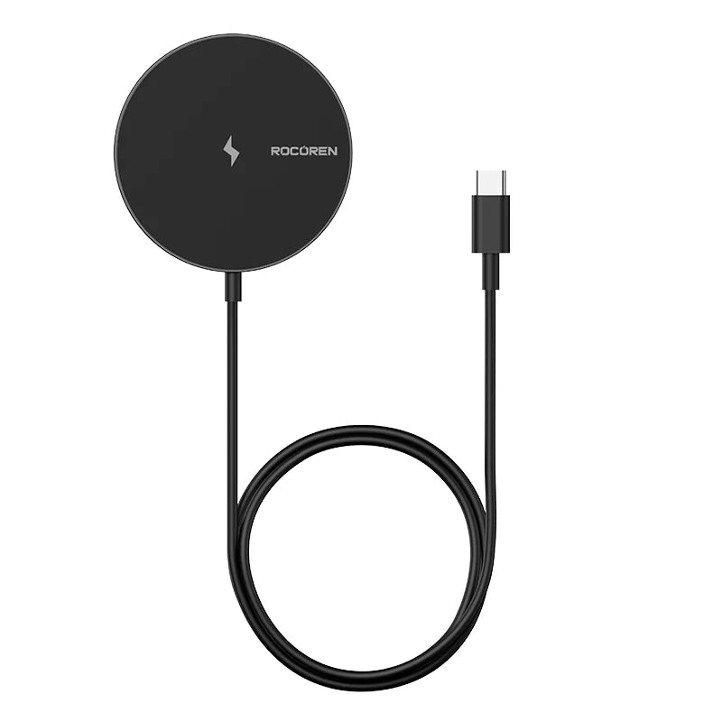 Rocoren 15W Magnetic Qi Wireless Charger for iPhone & Xiaomi Wireless Charger Nixie Black
