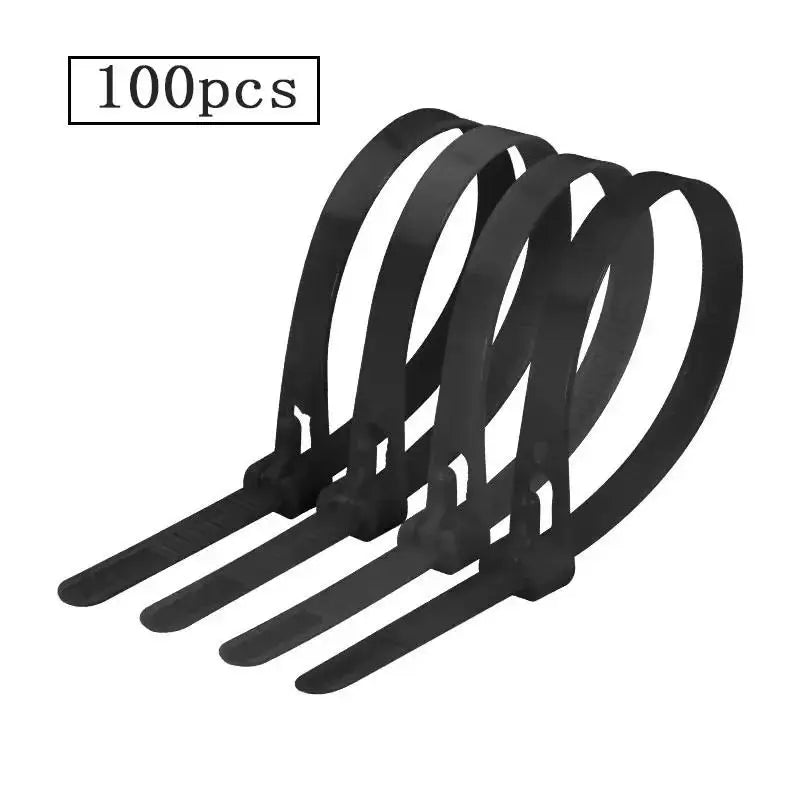 100PCS Reusable Nylon Cable Ties – Colored Detachable Zip Ties Reusable Cable Ties Nixie Black 100PCS