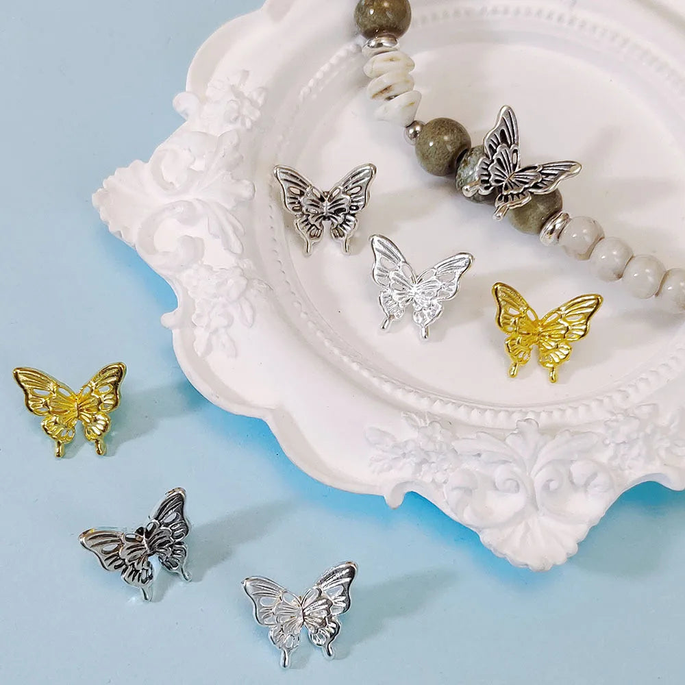 20Pcs Antique Silver Butterfly Charms for DIY Jewelry Making Jewelry Charms Nixie Randomly mix colors