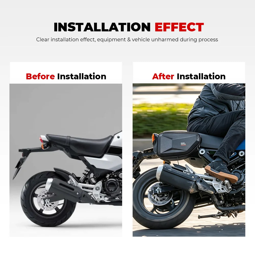 KEMITOUR Universal Motorcycle Saddle Bags | EVA Hard Shell 20-30L Motorcycle Saddle Bags Nixie