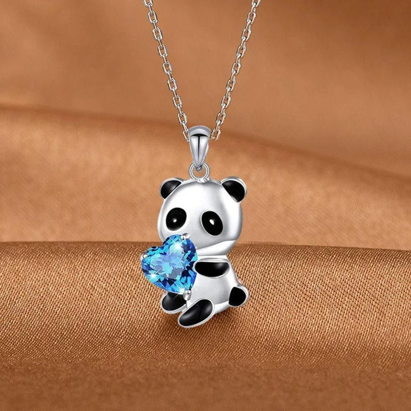 Panda Bear Zircon Pendant Necklace – Charm Choker for Women Pendant Necklace Nixie