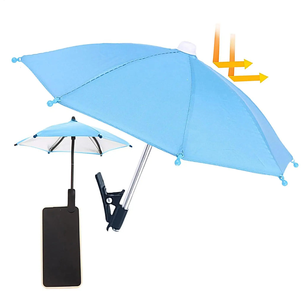 Mini Phone Umbrella Holder with Clip – Outdoor Sun Shade Stand Phone Umbrella Stand Nixie