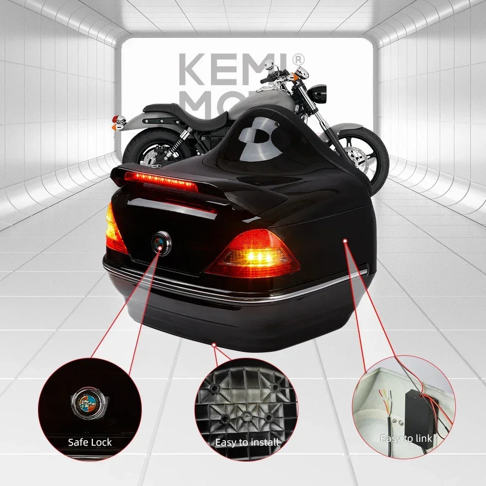 KEMITOUR 26L 48L Motorcycle Top Box ABS Hard Tail Trunk Case Motorcycle Top Box Nixie