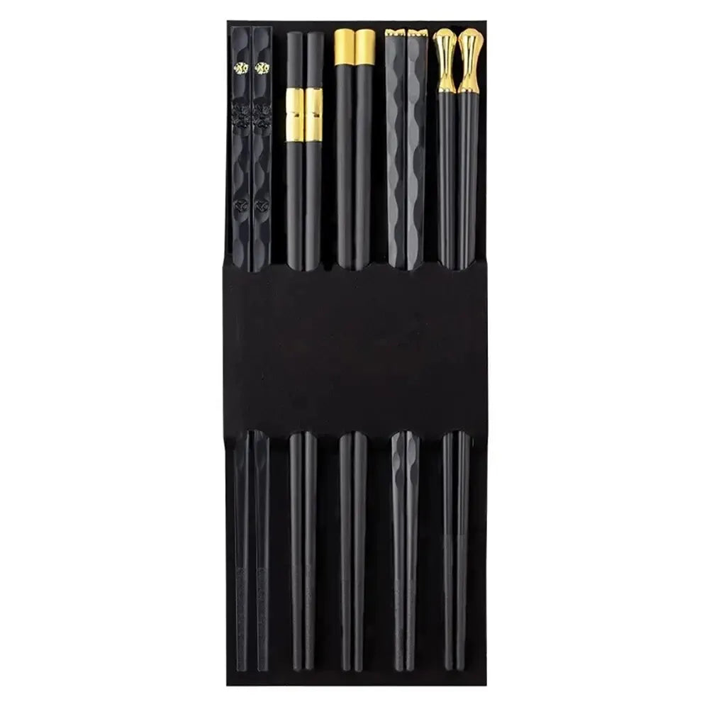 Fiberglass Chopsticks Reusable Non-Slip Dishwasher Safe 5 Pairs Reusable Chopsticks Nixie Black 5 pairs