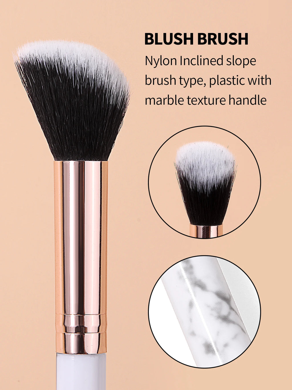 3-Piece Facial Contour & Blush Makeup Brush Set | Korean Style Makeup Brush Set Nixie